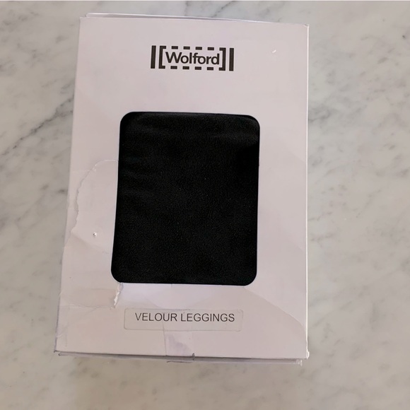 NWT Wolford black velour|ultra suede leggings size 2 - Picture 3 of 6